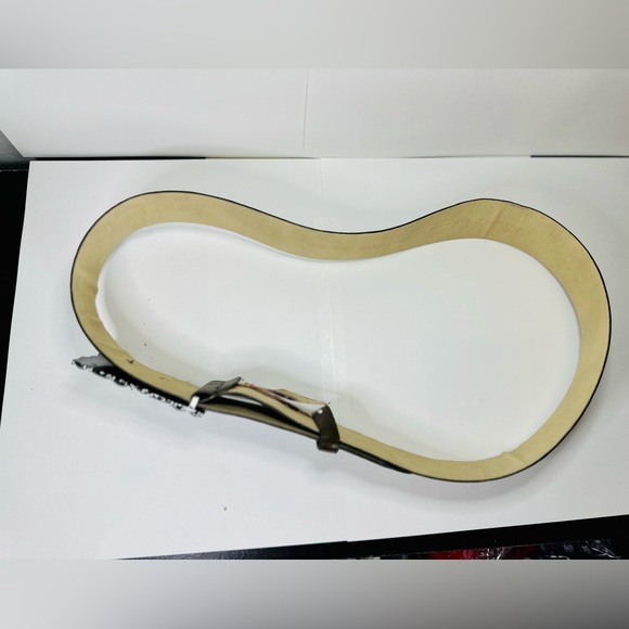 NEW Blackstone Leather Belt Silver Black Gemstone Buckle SZ LARGE - Picture 4 of 12